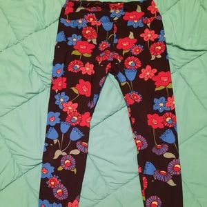 LulaRoe leggings, one size, red, black, and blue